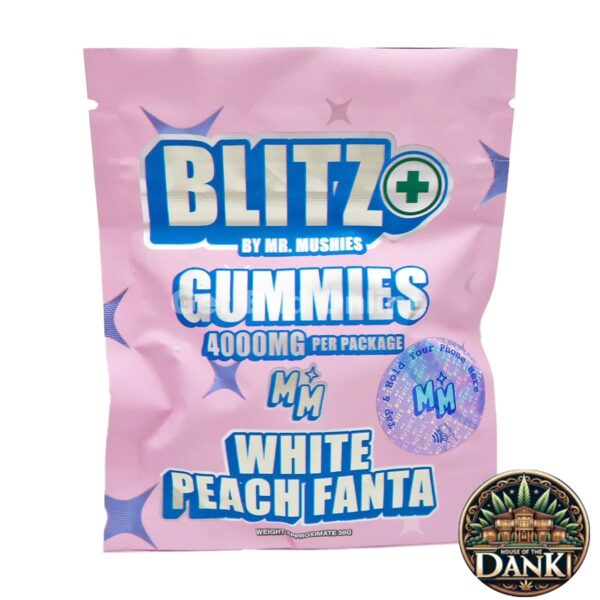 Mr Mushies Blitz – 3600mg Psilocybin + 400mg Delta9 THC – White Peach Fanta