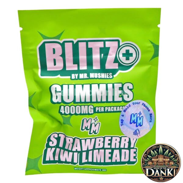 Get Mr Mushies Blitz – 3600mg Psilocybin + 400mg Delta9 THC – Strawberry Kiwi Limeade