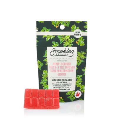 Smokiez Watermelon Hemp Delta-9 THC Gummy – 10 Servings – 5 mg per serving