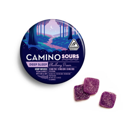 Camino Sparkling Sours Blackberry Dream ‘Deep Sleep’ 10mg THC : 10mg CBN : 10mg CBD Gummies